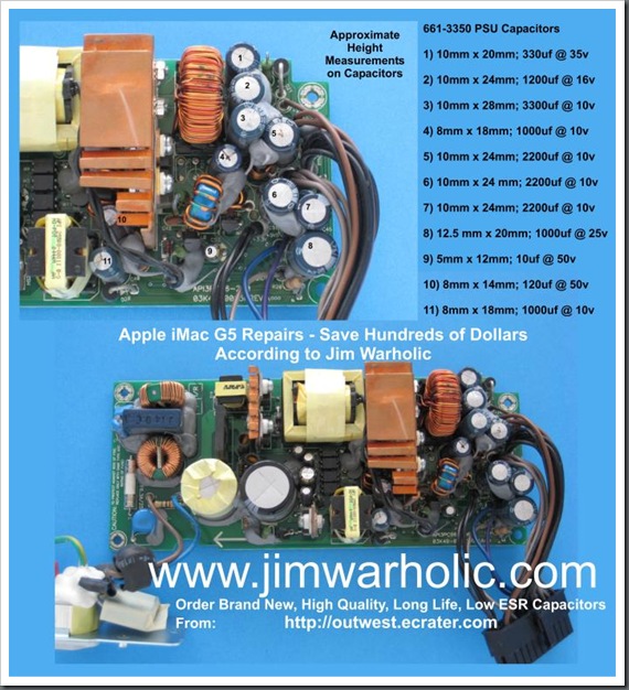 Apple iMac G5 Power Supplies Capacitors According to Jim
